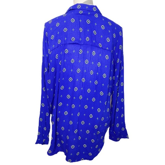 Free People Button Down Blouse Blue Size Small - Picture 4 of 5